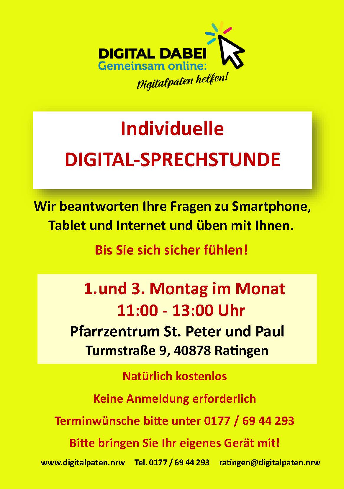 06 Beratung MGT Tiefenbroich jeden 1. Do im Monat